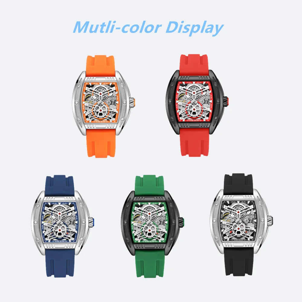 Machronis® – Sport Automatic Mechanical Watch for Men | Big Dial, Luminous, Waterproof, Luxury Silicone Strap