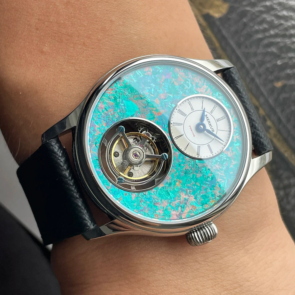 Glaciéon® – Men's Titanium Tourbillon Watch | Ice-Floral Dial, Sapphire Crystal, Mechanical Luxury Masterpiece