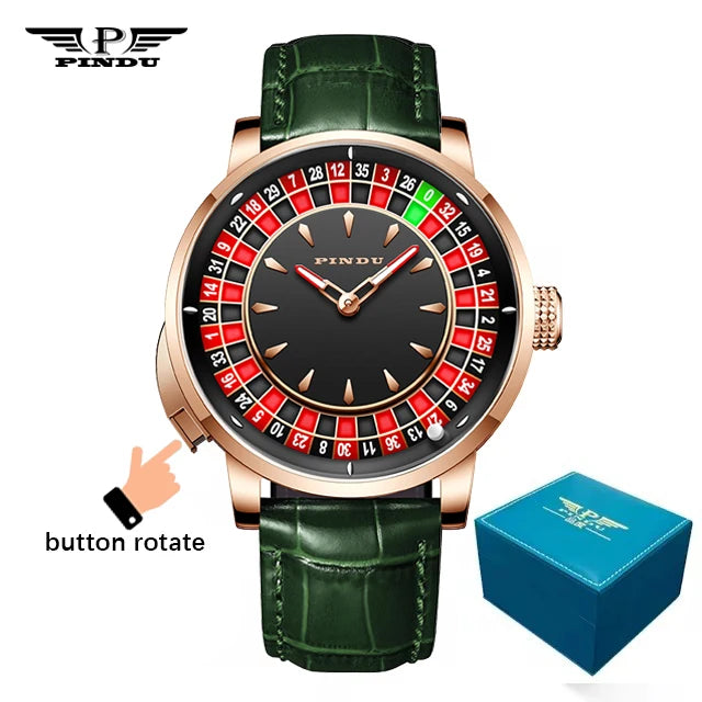 Vornyx® – Roulentis 42 | NH35A Mechanical Watch with Russian Roulette Dial, Diamond Markers & Sapphire Crystal