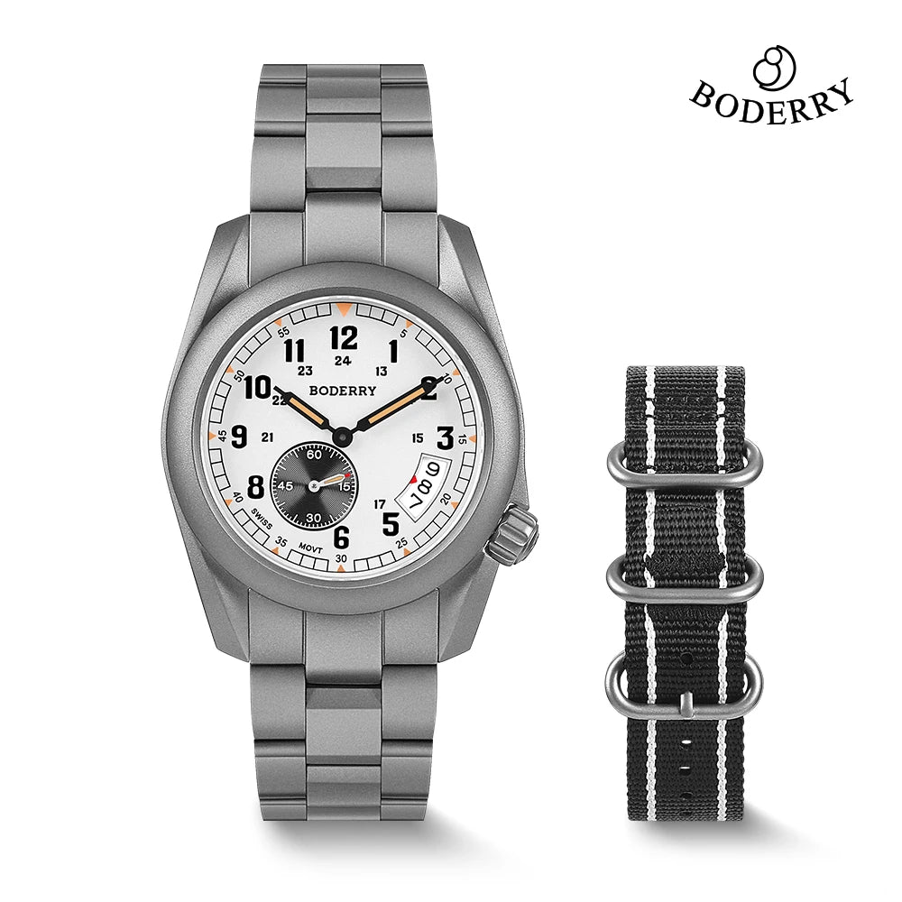 Tiravent® – Titanium Field Quartz Watch for Men | 38MM, Luminous Dial, 100M Waterproof, Military Sport Business Style