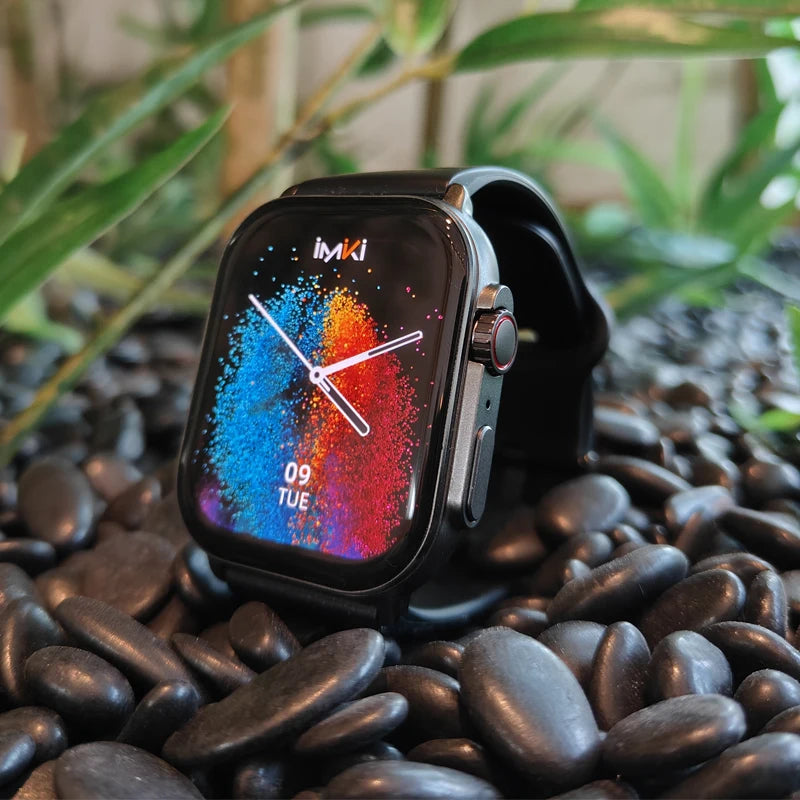 IMK-One® – LuxFit SF1 | AMOLED Smartwatch 2.01", Bluetooth Call, 100+ Sport Modes, Waterproof IP68