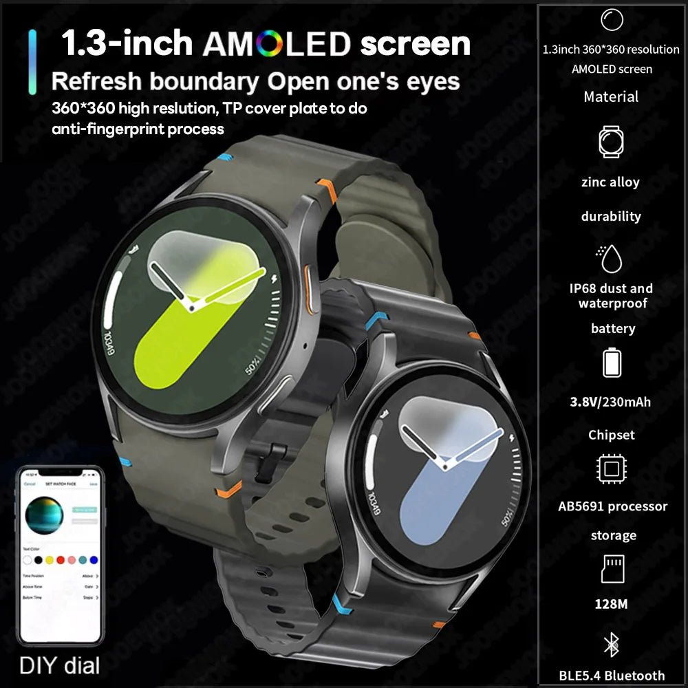 Lumetrix® – Unisex Smartwatch with AMOLED HD | Compass, Heart Rate, Sport & Fitness, Bluetooth Call, Waterproof