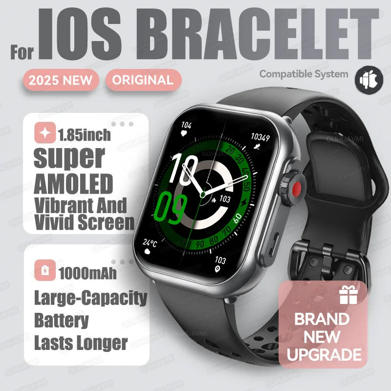 Nexoria® – Unisex Smartwatch with 1.85" AMOLED | Full Touch, Bluetooth Call, IP68 Waterproof, Sleek & Modern Design
