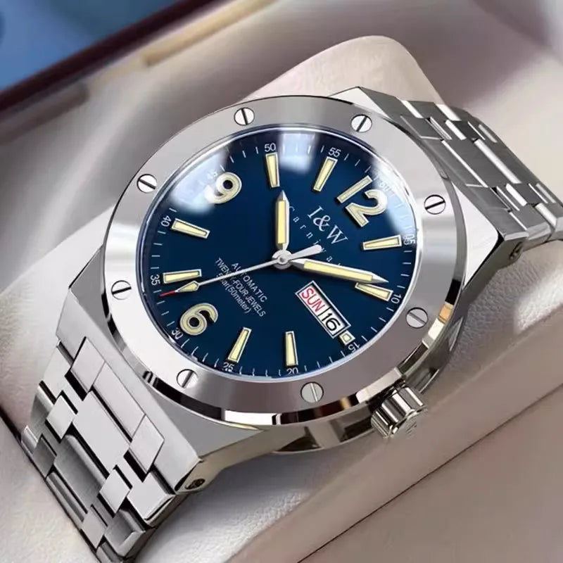 Steelborn® – Men's NH36 Automatic Watch | Date Display, Luminous Dial, Luxury Sport Design, Mechanical Movement
