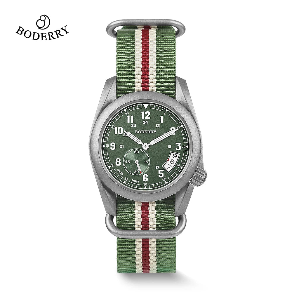 Tiravent® – Titanium Field Quartz Watch for Men | 38MM, Luminous Dial, 100M Waterproof, Military Sport Business Style