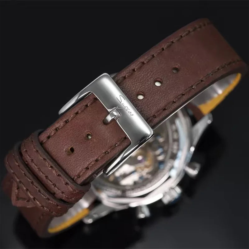Braventh® – Aeromark ST19 | Men’s Mechanical Chronograph Watch with Swan-Neck Tianjin ST19, Pilot Styling & Sapphire Crystal