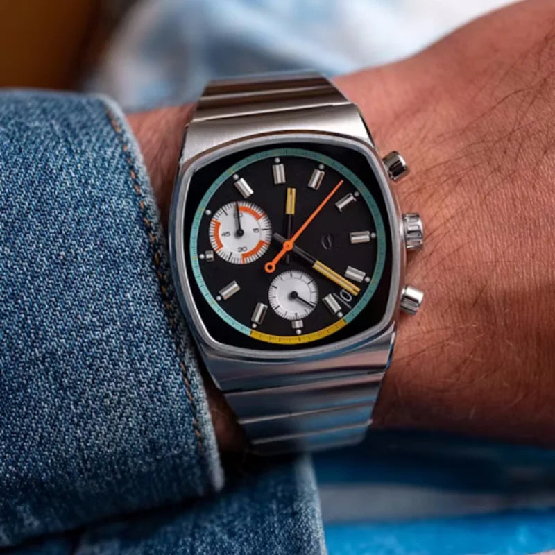 Chronovex® – High-End Wormhole Concept Watch for Men | Fashion Square Large Dial, Futuristic Sports Design