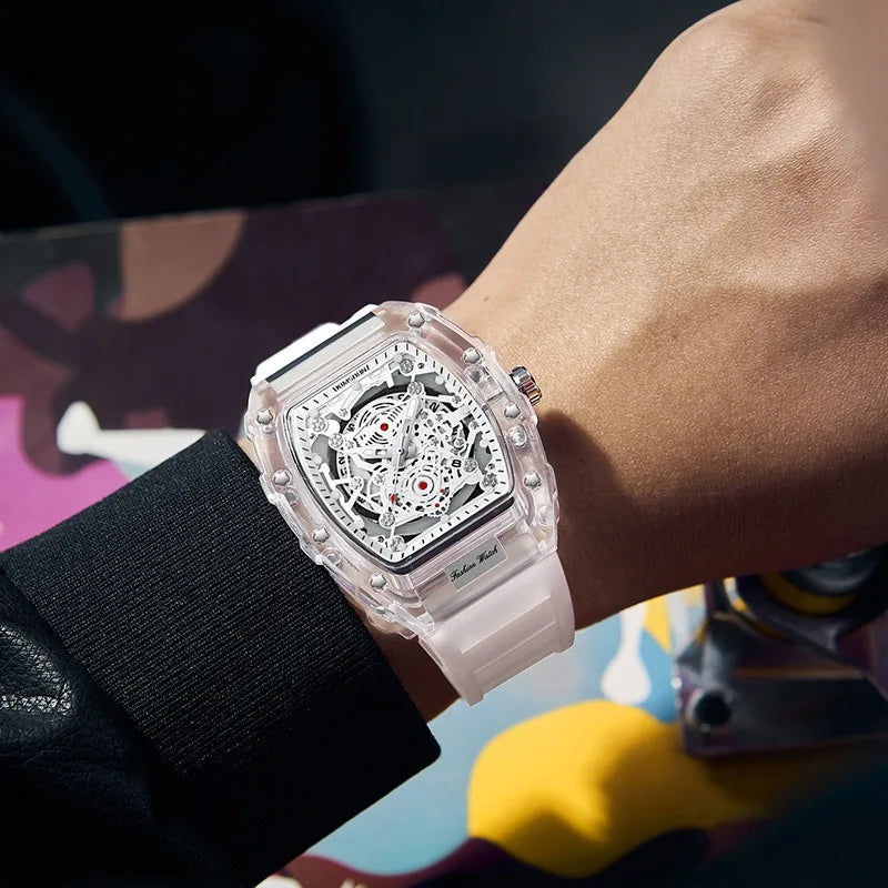 Tonvexis® – Fashion Tonneau Quartz Watch for Men | Luminous Hands, Calendar Display, Waterproof, Bold Personality Design