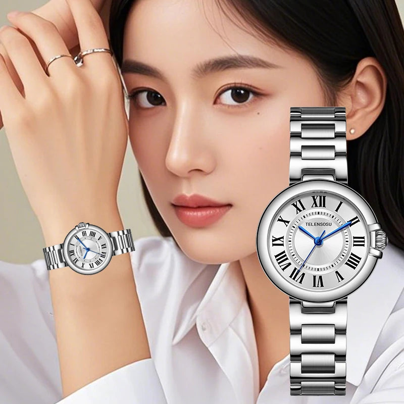 Lusivelle® – Éclora 8801 | Elegant Luxury Quartz Ladies' Watch with Butterfly Buckle – Designed for Banquets & Sophisticated Evenings