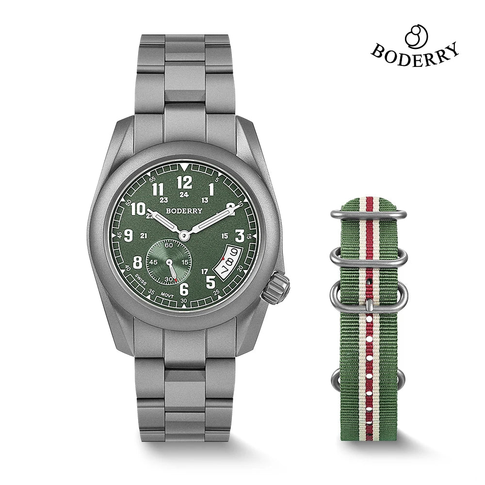 Tiravent® – Titanium Field Quartz Watch for Men | 38MM, Luminous Dial, 100M Waterproof, Military Sport Business Style