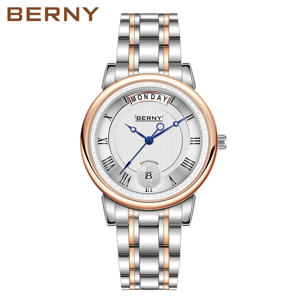 Aurelyth® – Monzella 33 | Women's Quartz Watch with Roman Numerals, Sapphire Glass & Steel Strap