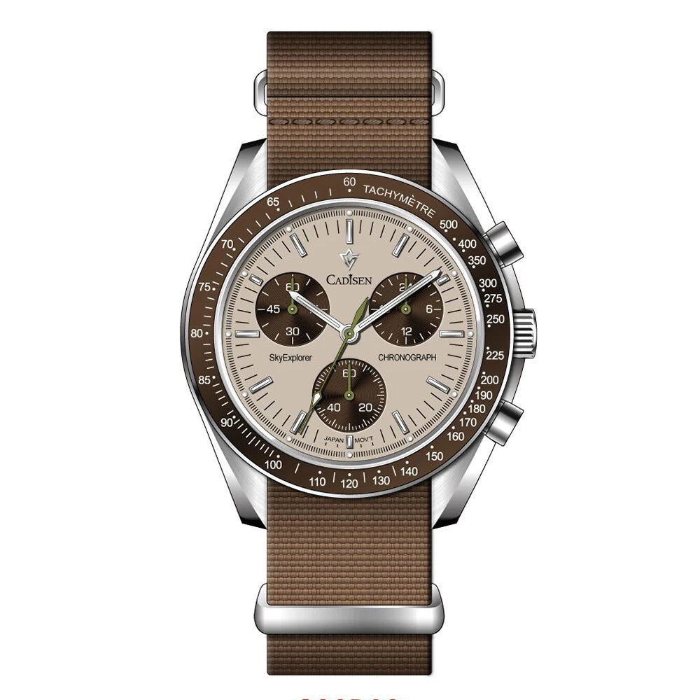 Trivaro® – Racecore VK68 | Men’s Sport Quartz Chronograph with AR-Coated Sapphire Glass & Canvas Strap