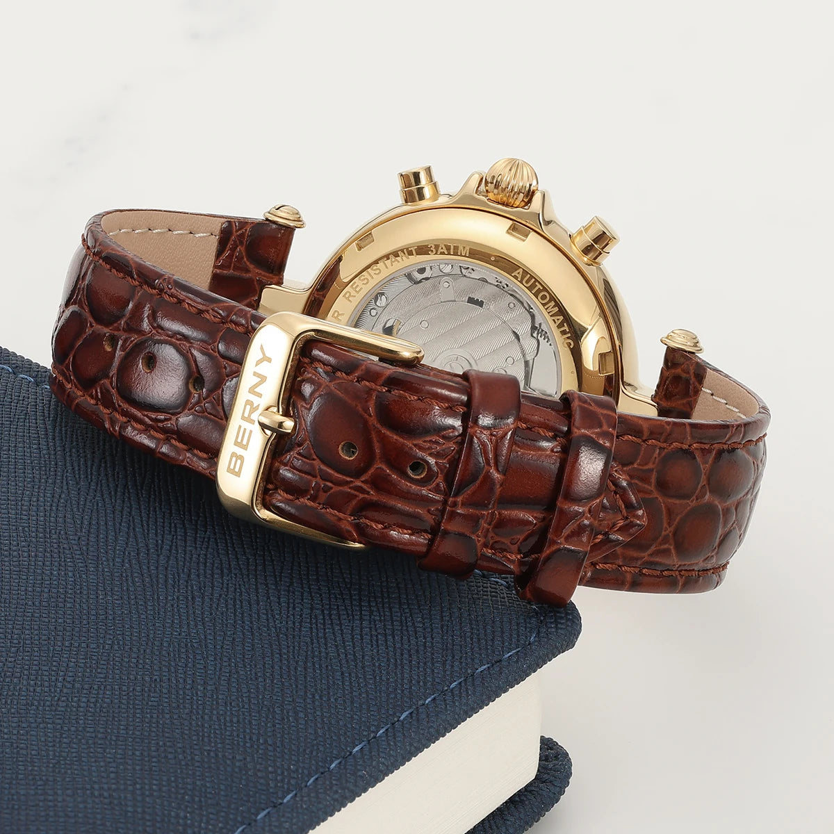 Solunar® – Men's Classic Automatic Watch | Seagull ST1652, Sun & Moon Phase, Luminous Dial, Mechanical Elegance