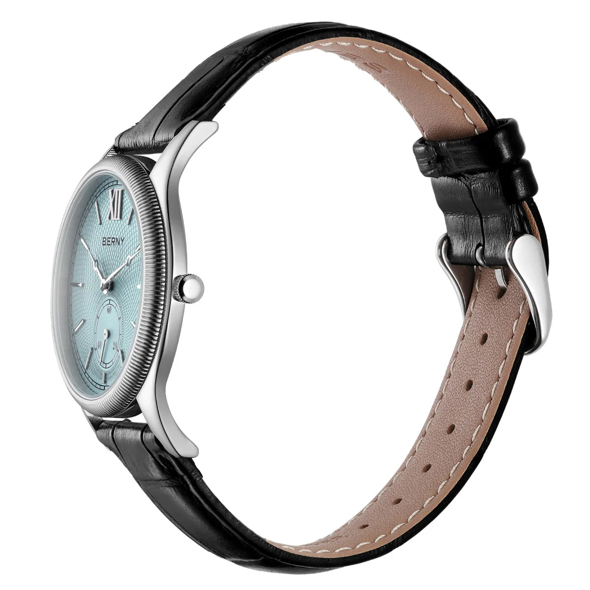 Eslenza® – Gentralis Ultra | Ultra-Thin Quartz Dress Watch for Men with Leather Band & Classic Stainless Steel Elegance