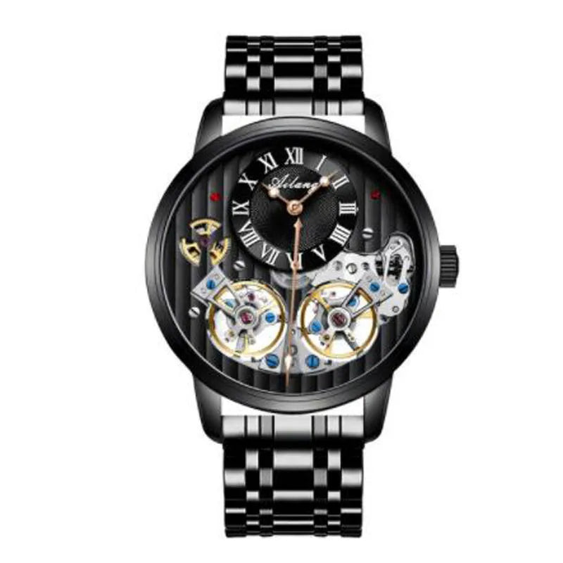 Dravonne® – Men's Double Tourbillon Mechanical Watch | Flying Automatic Movement, Leather Strap, Waterproof Luxury Timepiece
