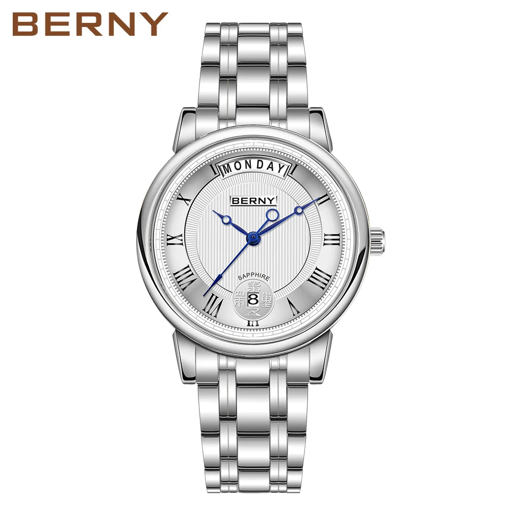 Aurelyth® – Monzella 33 | Women's Quartz Watch with Roman Numerals, Sapphire Glass & Steel Strap