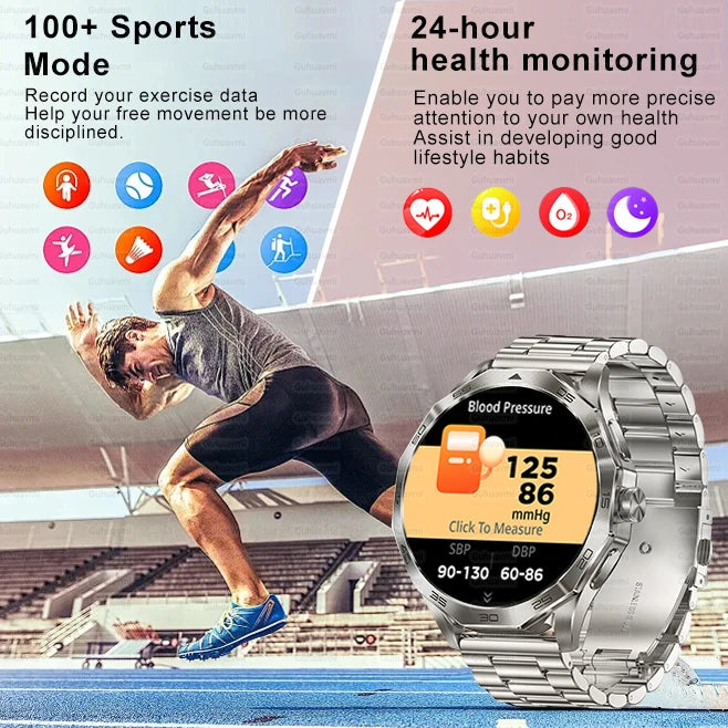 Venturox® – Outdoor GPS Smartwatch for Men | 750mAh Battery, Compass, Air Pressure, Bluetooth Call, Health & Sport Tracking