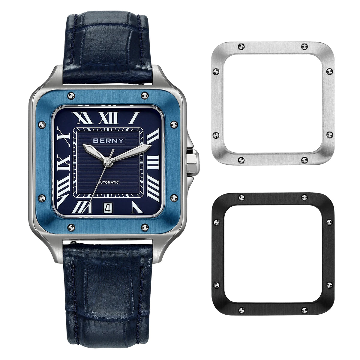 Montragin® – Tank Style Automatic Mechanical Watch for Men | Miyota 8215, Sapphire AR, Luminous, 10ATM Waterproof