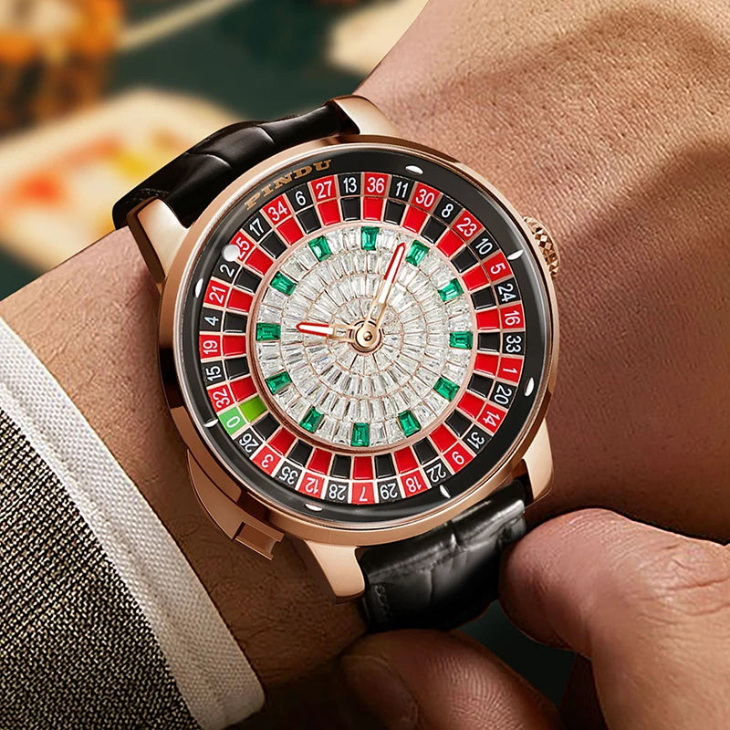 Vornyx® – Roulentis 42 | NH35A Mechanical Watch with Russian Roulette Dial, Diamond Markers & Sapphire Crystal