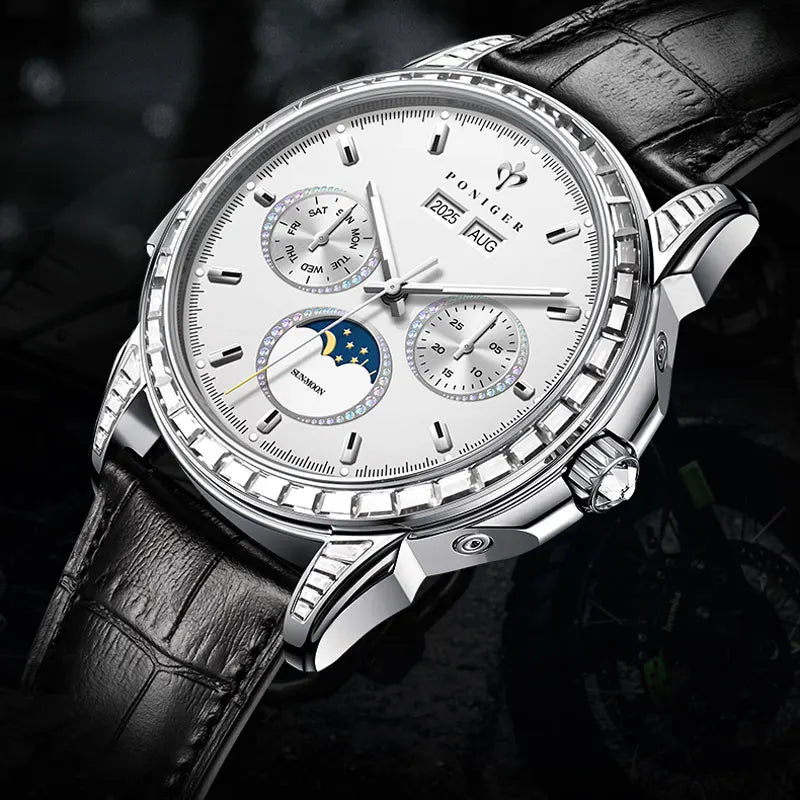 Arkenzo® – LumiEdge | Automatic Men’s Watch with Diamond-Like Bezel, Stainless Steel Frame & Waterproof Body
