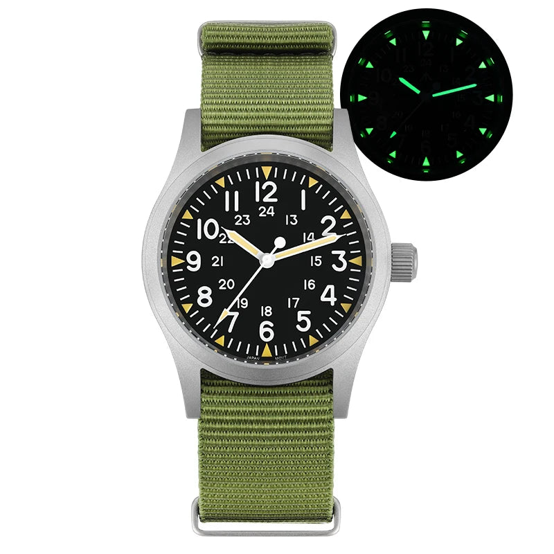 Solvara® – Mistréno ML05 | 38mm Vintage Men’s Watch with VH31 Sweep Movement, Domed Sapphire & Luminous Details