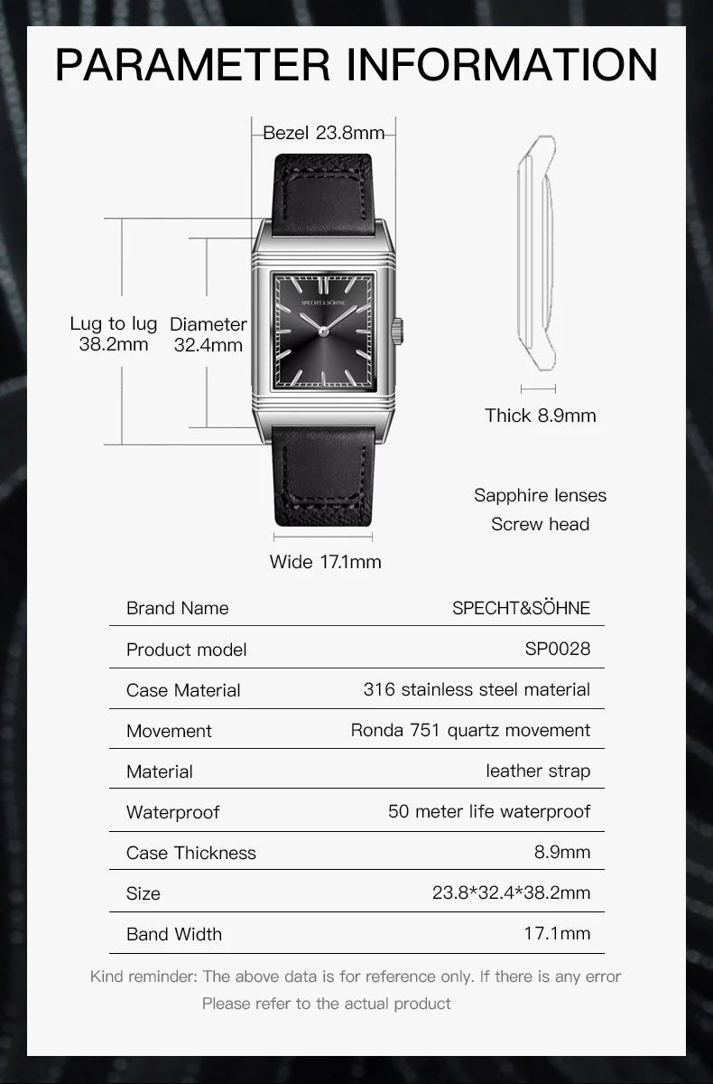 Dornier® – Verinox 24 | Men's Compact Quartz Watch with Sapphire Glass & 316L Stainless Steel Case