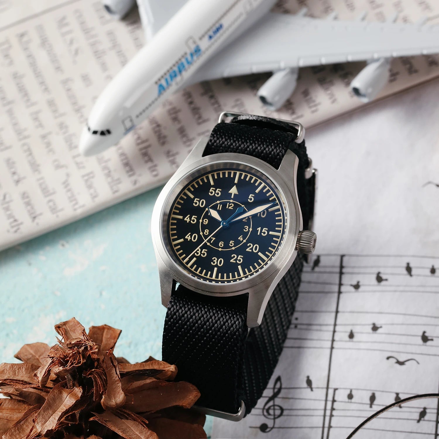Aeromarq® – Pilot Style VH31 Quartz Watch | 38MM, Sapphire Crystal, Type-A/B Dial, 100M Waterproof