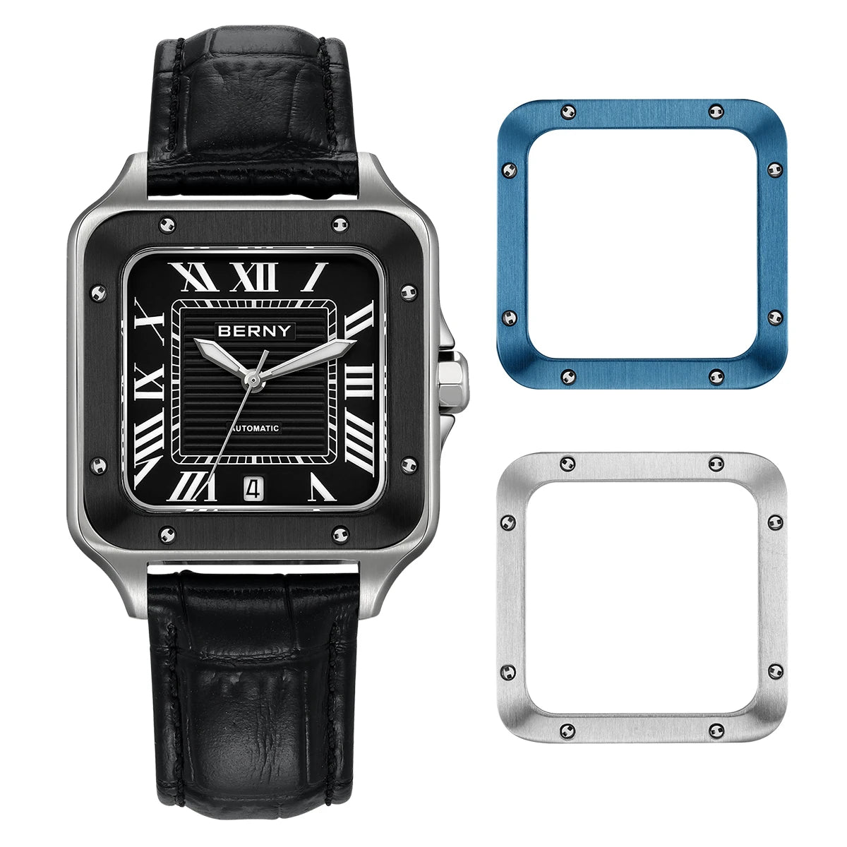 Montragin® – Tank Style Automatic Mechanical Watch for Men | Miyota 8215, Sapphire AR, Luminous, 10ATM Waterproof