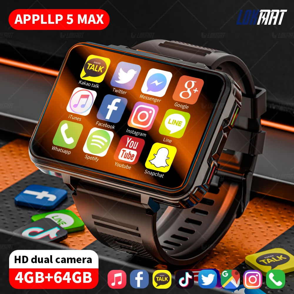 Visiogon® – Android Smartwatch Phone with Dual Camera | 4G SIM, WiFi, Flashlight, Big Screen, Gaming & Calling Support