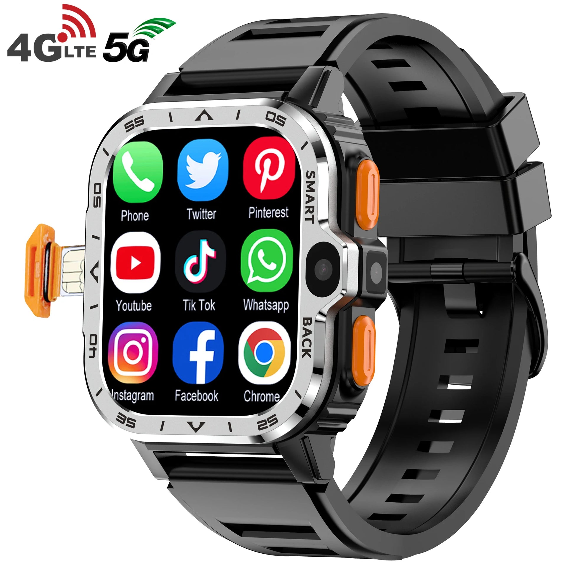 Veyroniq® – Nexor PGD | Android Smartwatch with Dual Cameras, 16G RAM + 64G ROM, 4G SIM, NFC, GPS & Fast Wi-Fi Internet Access