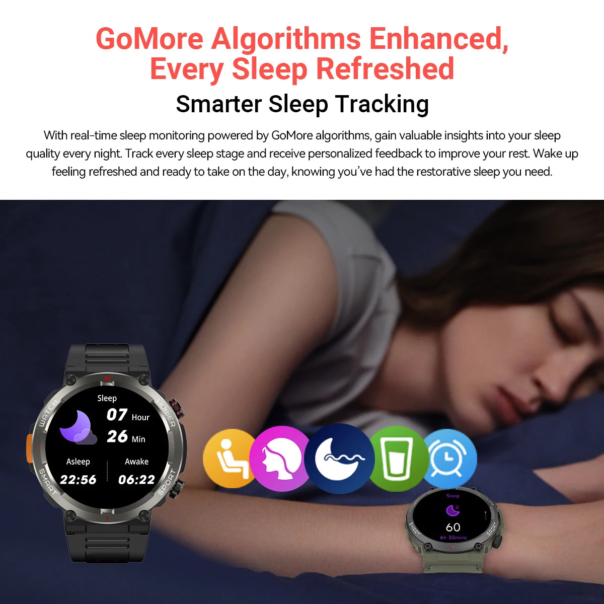 Arcentra® – FlashCore W50 | Sport Smartwatch with 1.45'' HD Display, 960mAh Battery, LED Call Alerts & Health Tracking