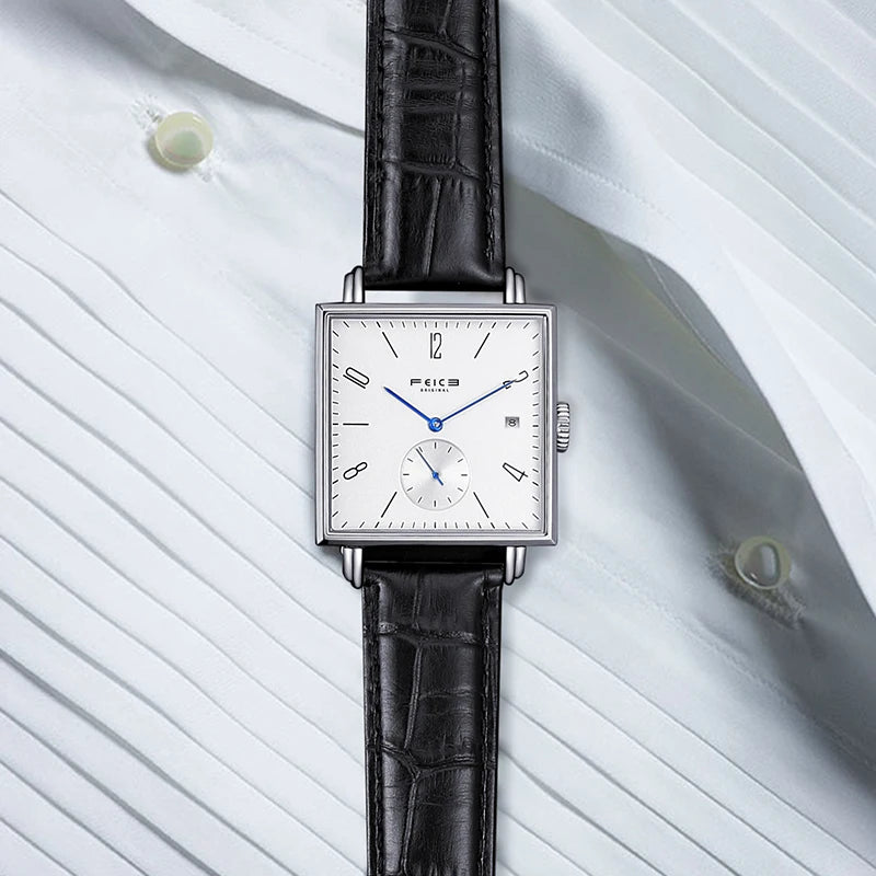 Frénoir® – Linqura FM301 | Minimalist Square Automatic Men’s Watch – Compact, Elegant & Perfect for Gifting