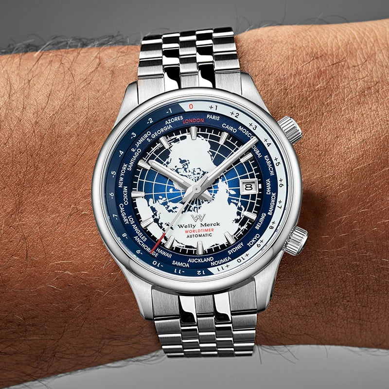Temporis® – World Time Automatic Mechanical Watch for Men | Sapphire Crystal, Elegant Design, High-Grade Craftsmanship