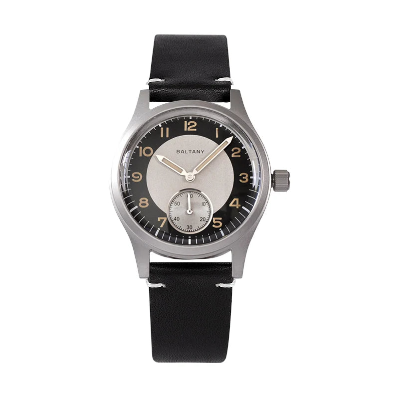 Genthorne® – Noirgent 36 | Retro Tuxedo Dial Men's Quartz Watch with Luminous Leather Strap & 10ATM Waterproof