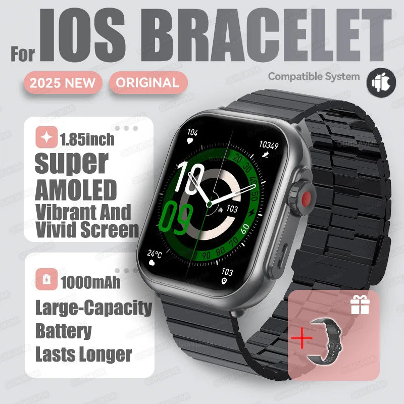 Nexoria® – Unisex Smartwatch with 1.85" AMOLED | Full Touch, Bluetooth Call, IP68 Waterproof, Sleek & Modern Design