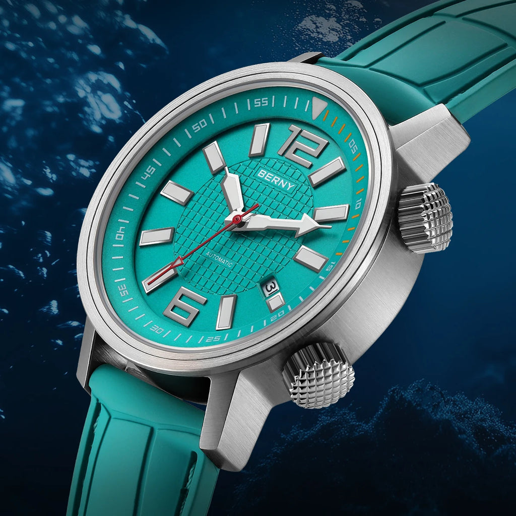 Kharvex® – Deepcore 44 | Automatic Diver Watch with Sapphire Crystal, Fluororubber Strap & 20ATM Water Resistance