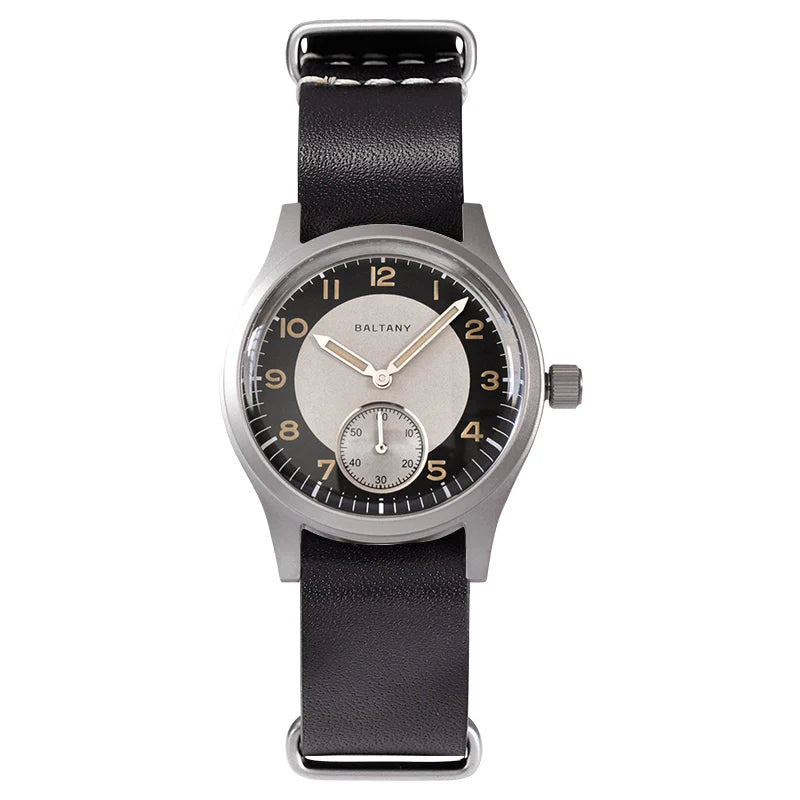 Genthorne® – Noirgent 36 | Retro Tuxedo Dial Men's Quartz Watch with Luminous Leather Strap & 10ATM Waterproof