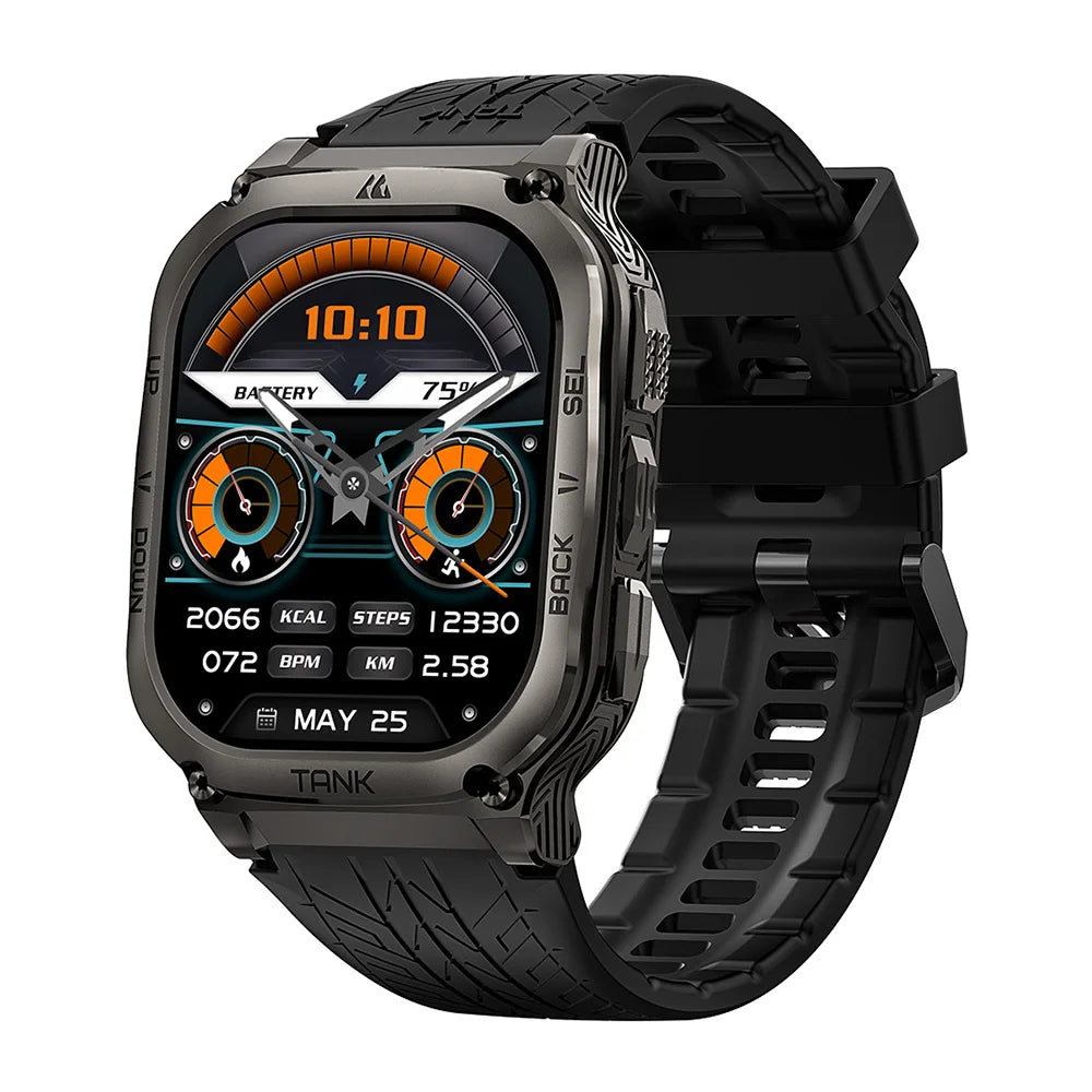 Ironvault® – Rugged Smartwatch with AMOLED AOD | Fitness Tracker, Bluetooth Call, 480mAh Battery, Waterproof (Men & Women)