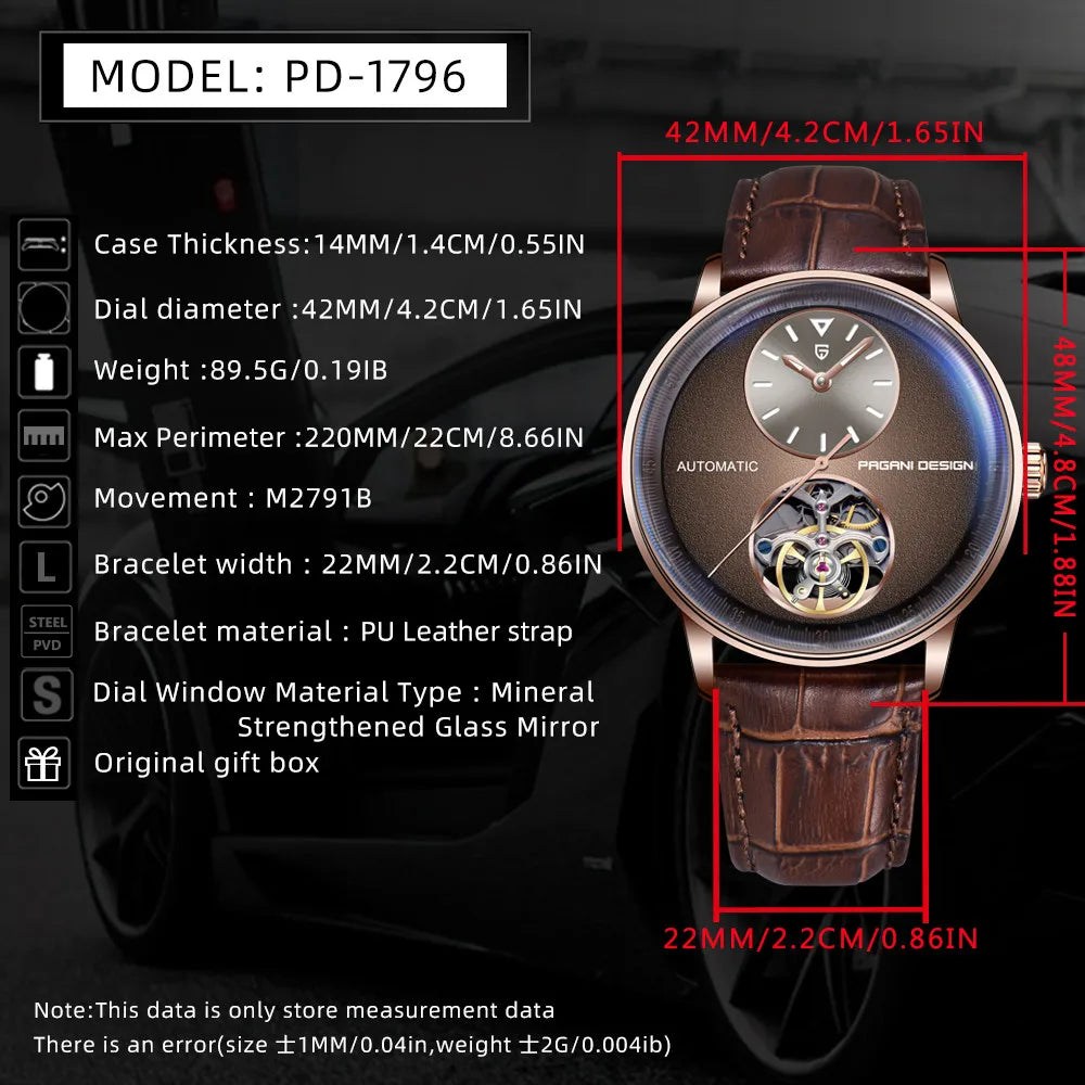 Nocterro® – Men's Automatic Business Watch | 42mm, Night Light Dial, 100m Waterproof, Timeless Mechanical Design