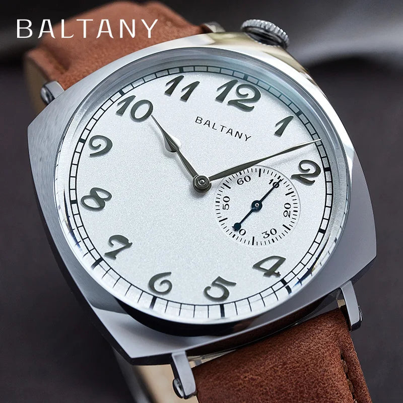 Morvéra® – Cadré 1921 | Vintage Square Mechanical Watch with Cockeyed Salmon Dial & Seagull 1701 Movement – Art Deco Elegance
