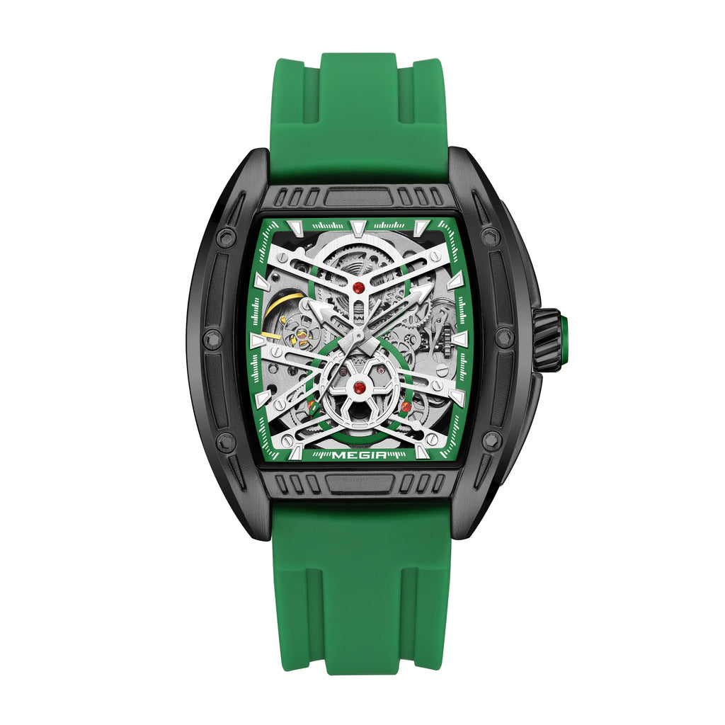 Machronis® – Sport Automatic Mechanical Watch for Men | Big Dial, Luminous, Waterproof, Luxury Silicone Strap
