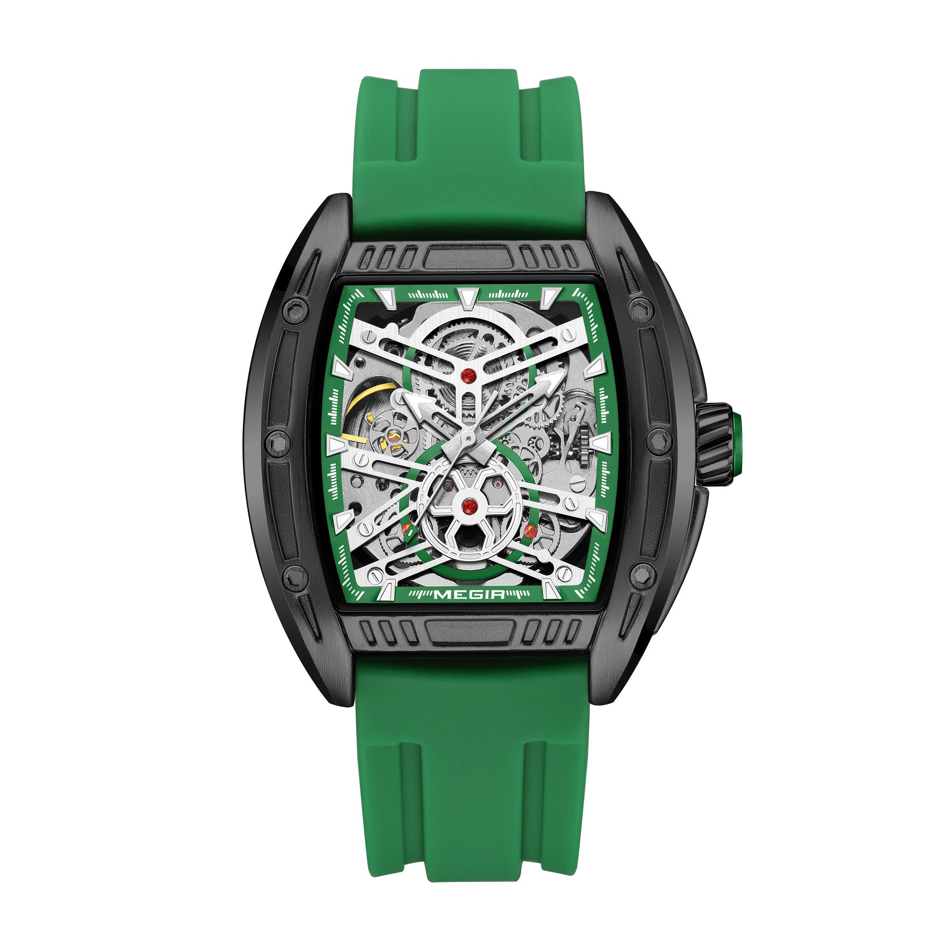 Machronis® – Sport Automatic Mechanical Watch for Men | Big Dial, Luminous, Waterproof, Luxury Silicone Strap