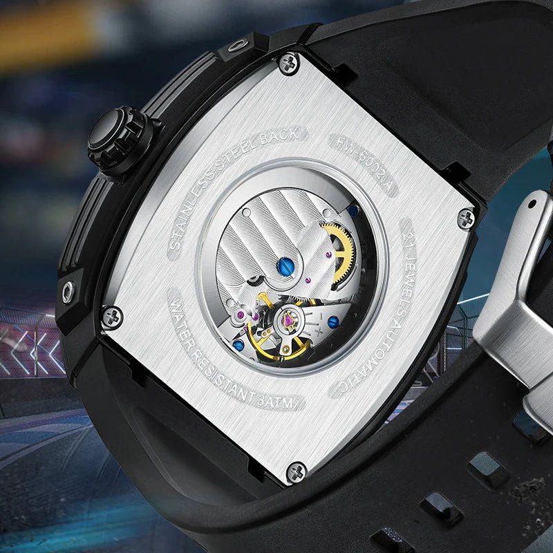 Torvella® – Luxury Tourbillon Mechanical Watch for Men | Tonneau Case, Luminous, Waterproof, Automatic Movement