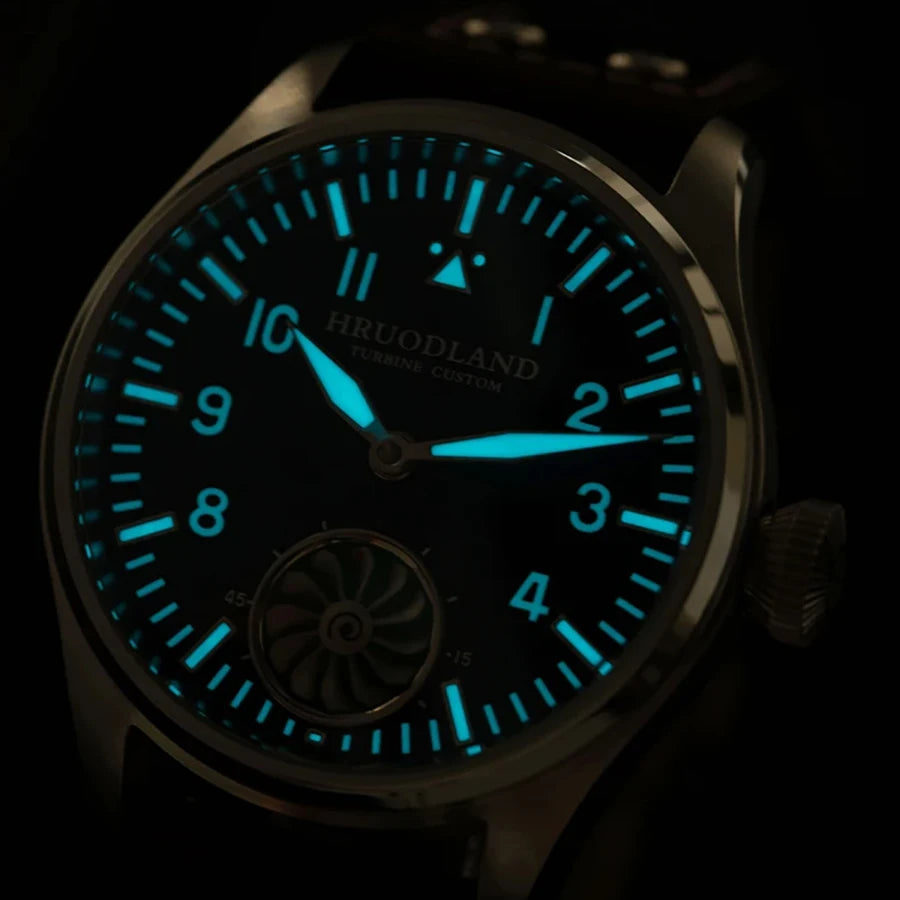 Stratosyn® – Men's Retro Pilot Watch | 43mm Manual Mechanical, Sapphire Crystal, BGW-9 Lume, Turbine Dial, 5ATM Waterproof