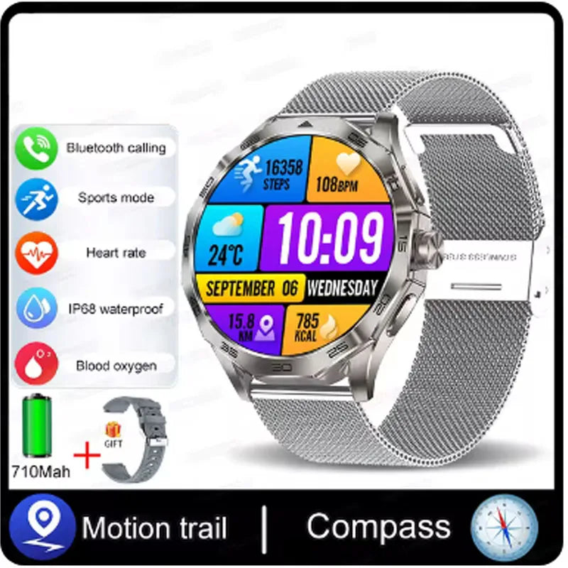 TechNavis® – Smartwatch for Men | GPS, 710mAh Long Battery, Bluetooth HD Call, Multi-Device Compatible