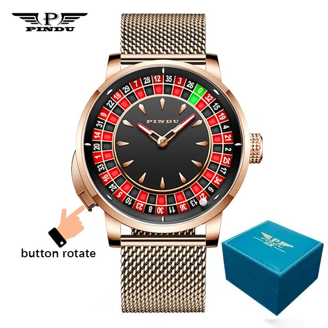Vornyx® – Roulentis 42 | NH35A Mechanical Watch with Russian Roulette Dial, Diamond Markers & Sapphire Crystal