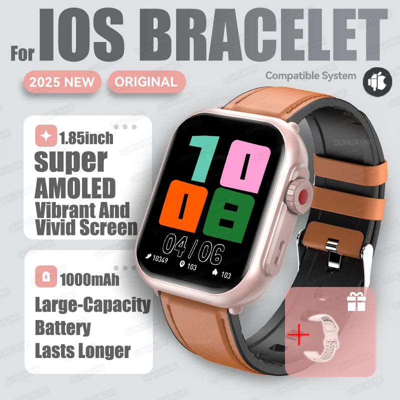 Nexoria® – Unisex Smartwatch with 1.85" AMOLED | Full Touch, Bluetooth Call, IP68 Waterproof, Sleek & Modern Design