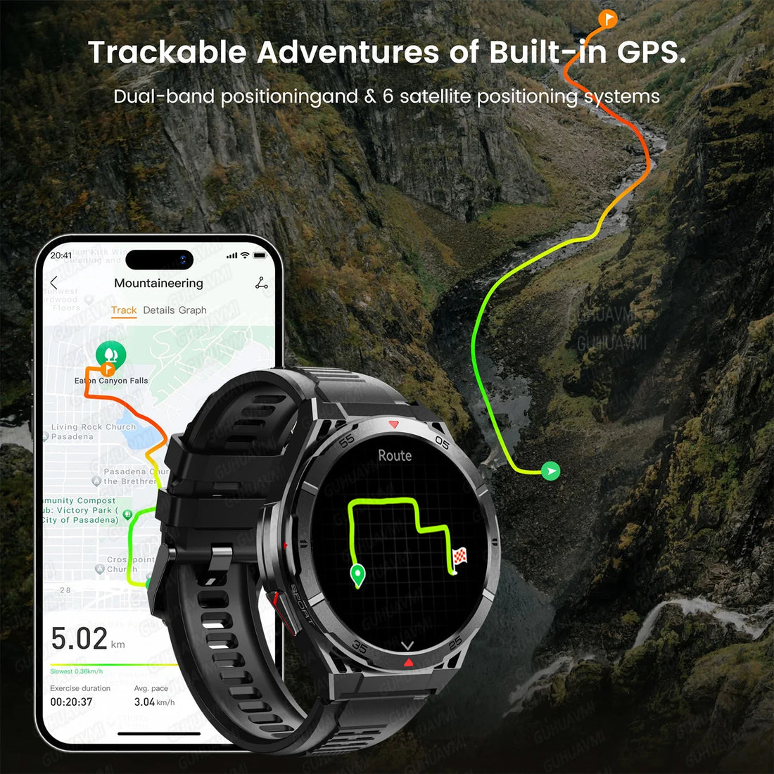 Trackformis® – Outdoor GPS Smartwatch with Compass | 1.45" Ultra HD, Bluetooth Calls, Health Monitoring, 480mAh Battery