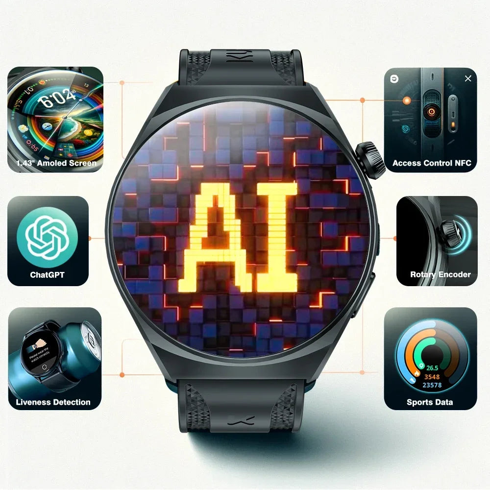 Cardionex® – Smartwatch with 100+ Sport Modes | 1.43" AMOLED, Bluetooth Call, IP68, Heart Rate, BP & SpO₂ Monitor