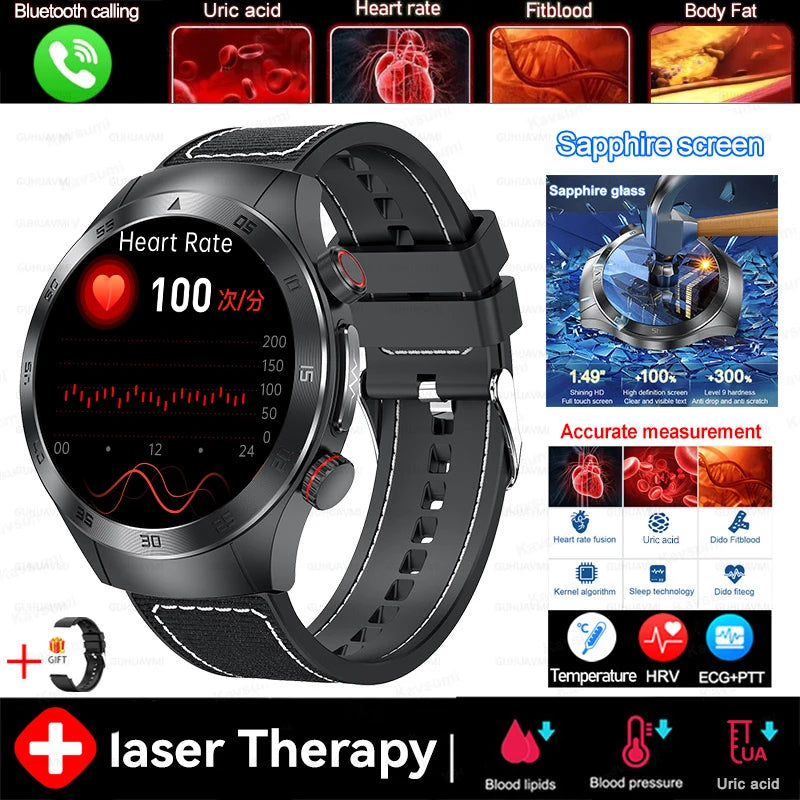 Veltrix® – Corelase X | Biomedical Smartwatch with Uric Acid & Body Fat Tracking, Laser Therapy, ECG+PPG & Bluetooth Calling